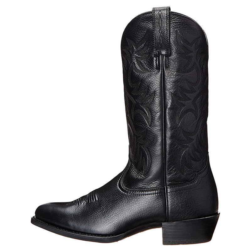 Damen Western-Cowboystiefel in Mittlerer Höhe mit Spitzem Zehenbereich und Dekorativer Ziernaht