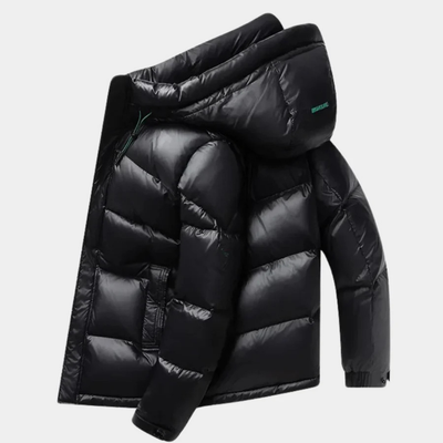 Herren Winter Steppjacke Mit Kapuze Und Reißverschluss