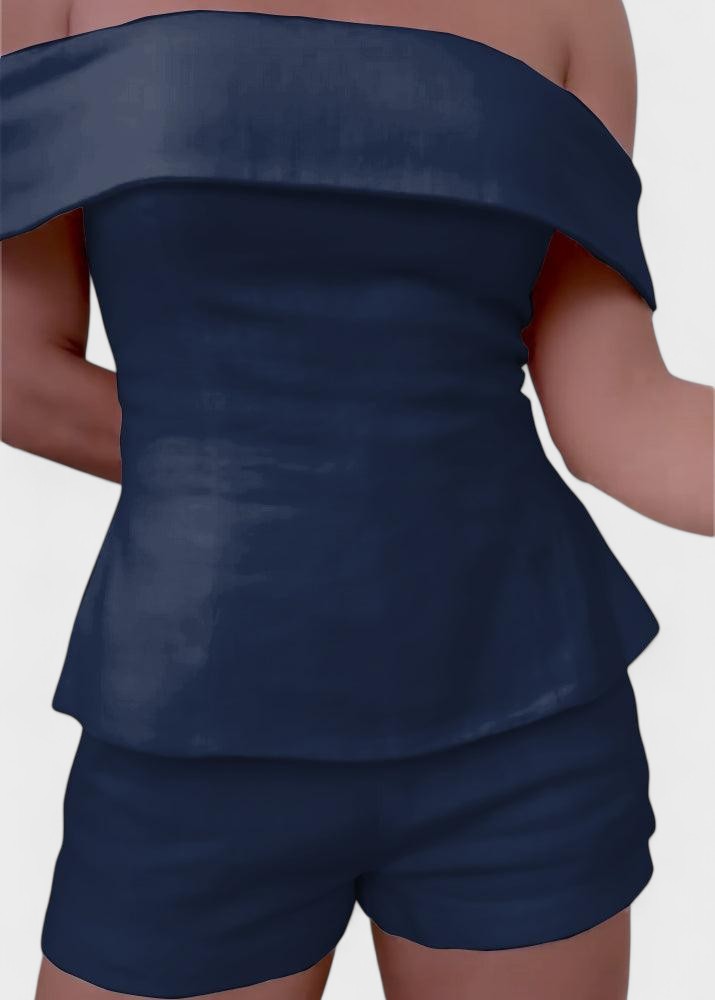 Shalita – Zweiteiliger Satz Aus Leinen Mit Schulterfreiem Oberteil