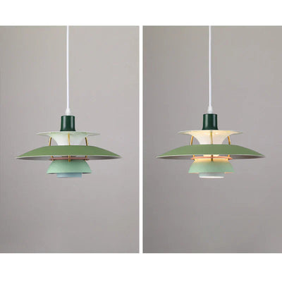 Moderne LED-Hängelampe in Farbenfrohem Metalldesign für Esstisch und Wohnbereiche – Energiesparend, E27 Fassung
