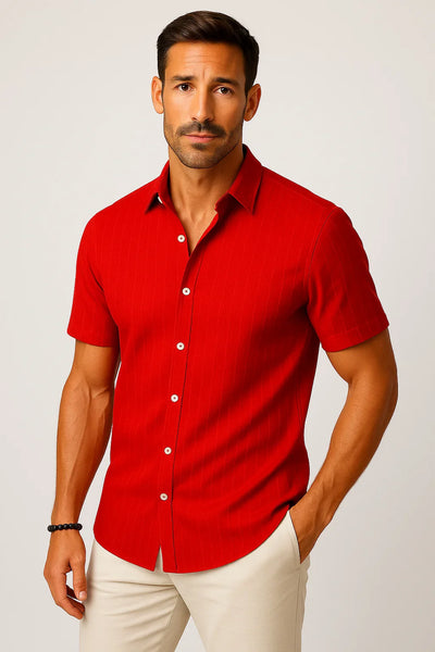 Modernes Kurzarmhemd mit Knopfleiste