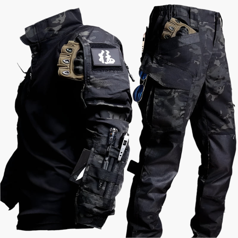 Herren Taktik Set Mit Combat Longsleeve Und Cargo Hose
