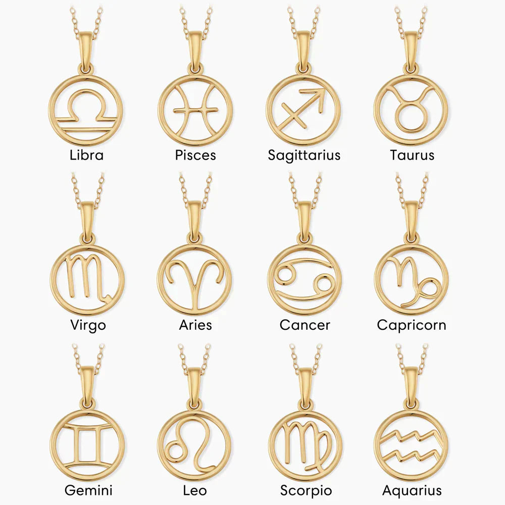 Zodiaczeichen Halskette | Gold