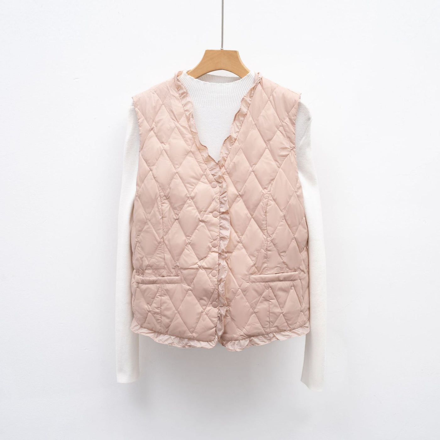 Damen gesteppte Weste mit asymmetrischem Schnitt Heidi-Mode