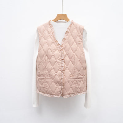 Damen gesteppte Weste mit asymmetrischem Schnitt Heidi-Mode