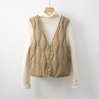 Damen gesteppte Weste mit praktischen Taschen und modernem Schnitt Heidi-Mode