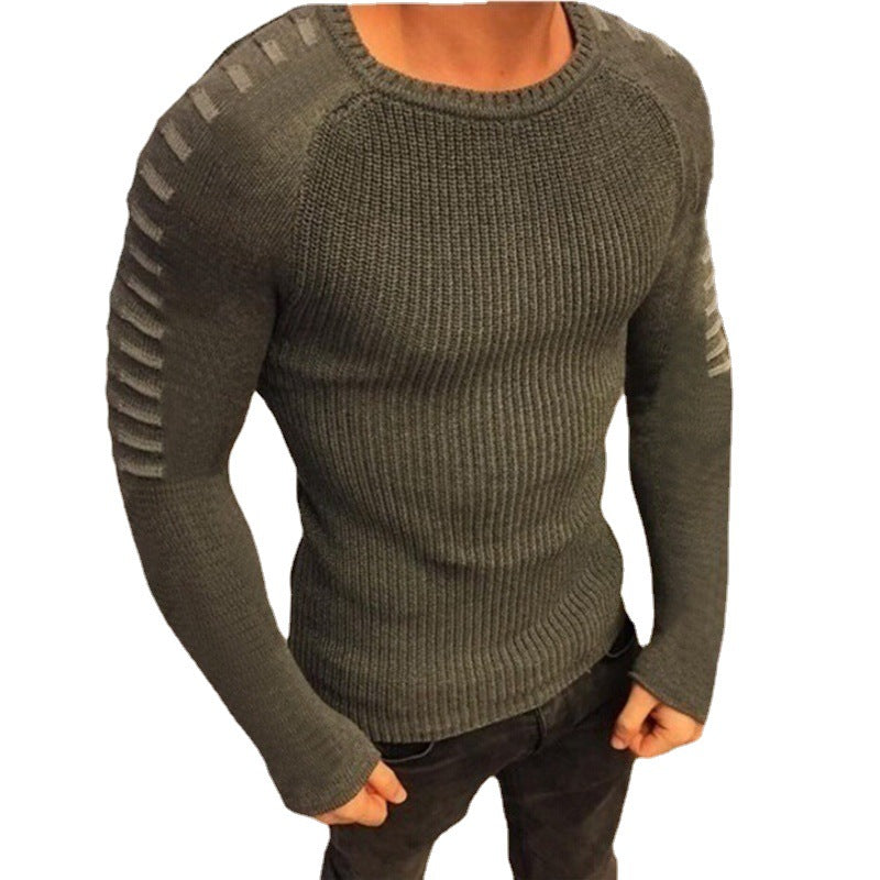 Herren Strickpullover mit innovativem Design und strukturierten Ärmeln Heidi-Mode