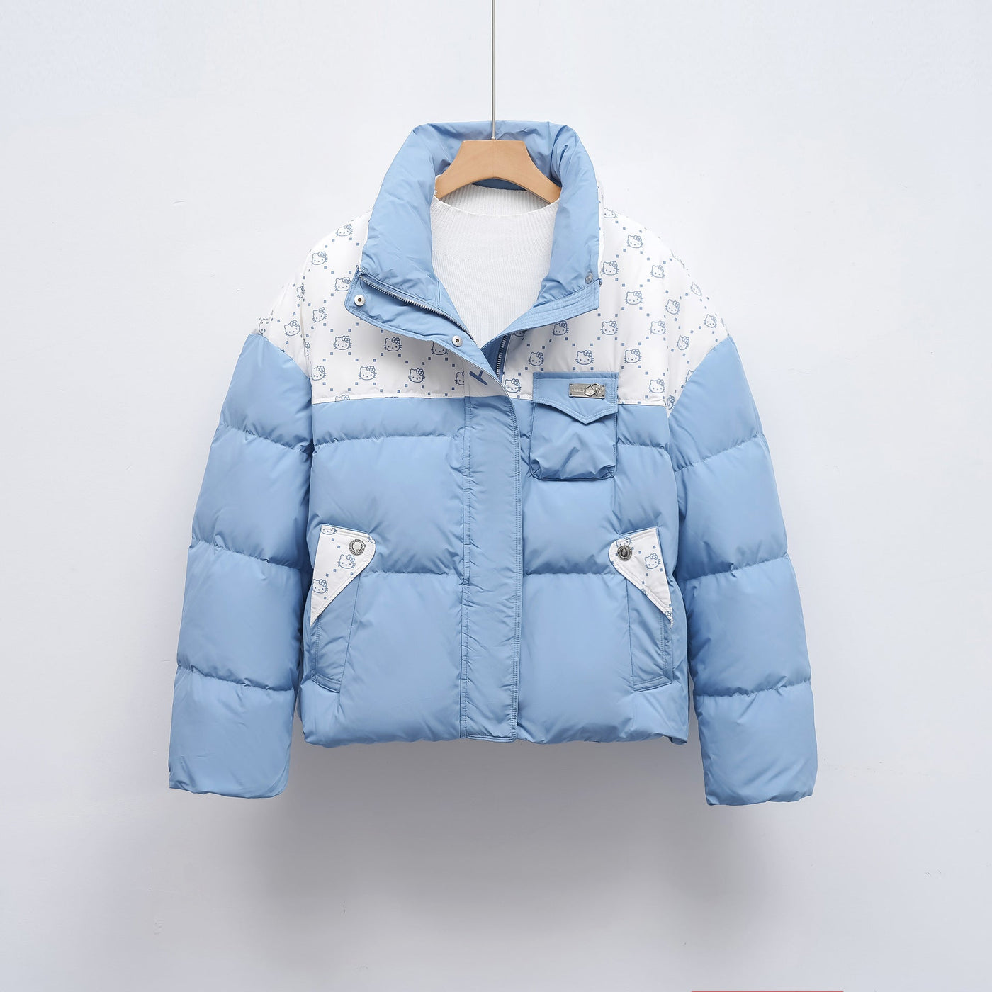 Damen Steppjacke mit hochschließendem Kragen und modischem Muster Heidi-Mode