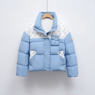 Damen Steppjacke mit hochschließendem Kragen und modischem Muster Heidi-Mode