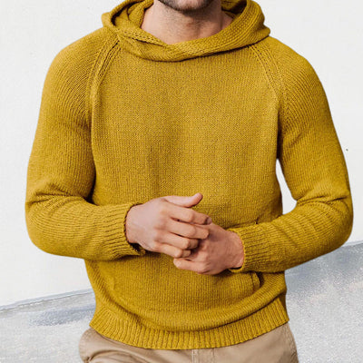 Herren Strickpullover mit Kapuze und feiner Maschenstruktur Heidi-Mode