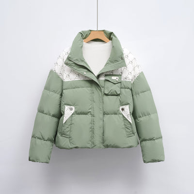 Damen Steppjacke mit hochschließendem Kragen und modischem Muster Heidi-Mode