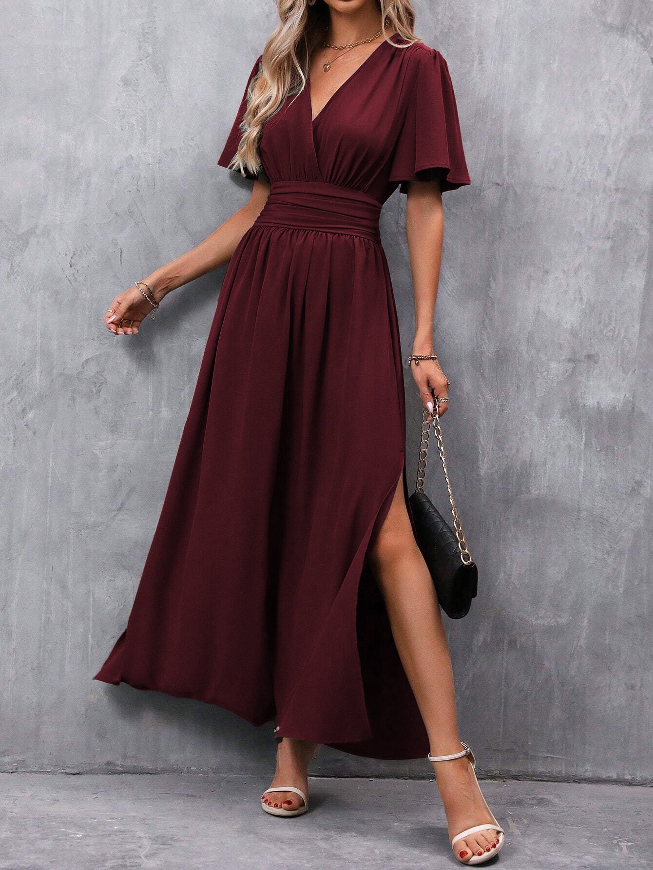 Damen Maxi Wickelkleid Mit Boho Design Und Sommerstil