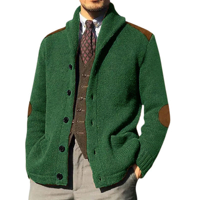 Herren Strickjacke mit klassischem Schalkragen und eleganten details Heidi-Mode