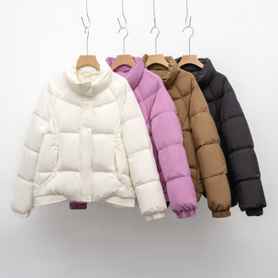 Damen Voluminöse Steppjacke mit modernem Kragen und praktischen Taschen Heidi-Mode