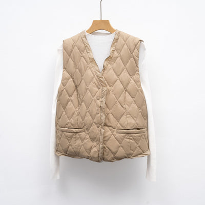 Damen gesteppte Weste mit asymmetrischem Schnitt Heidi-Mode