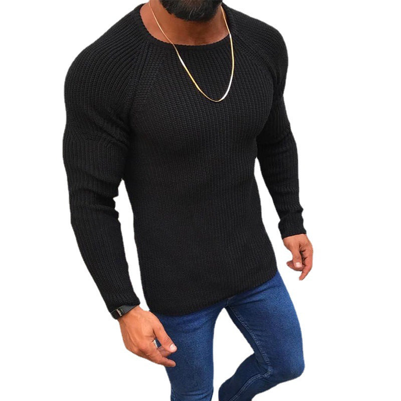 Herren Strickpullover mit strukturiertem Wabenmuster und engem Schnitt Heidi-Mode