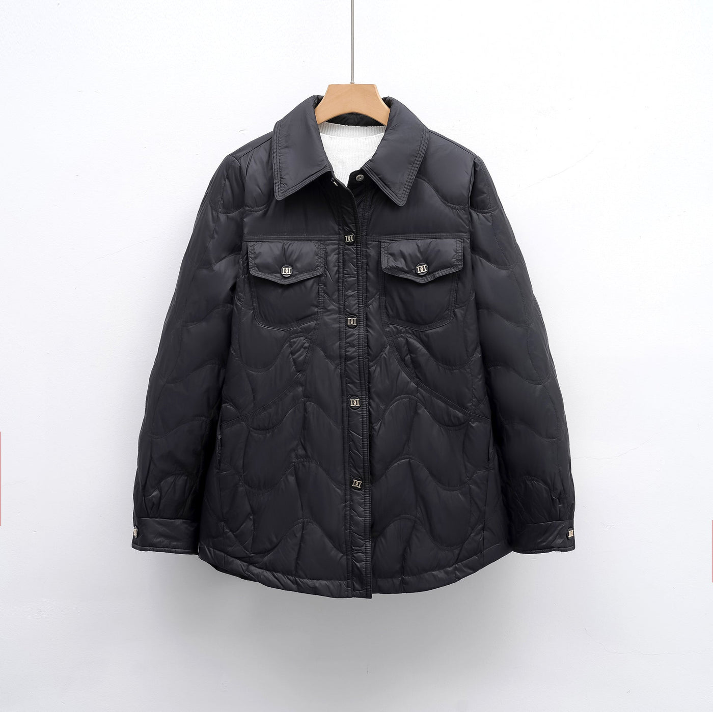 Damen gesteppte Outdoor-Jacke mit Taschen und bequemer Passform Heidi-Mode