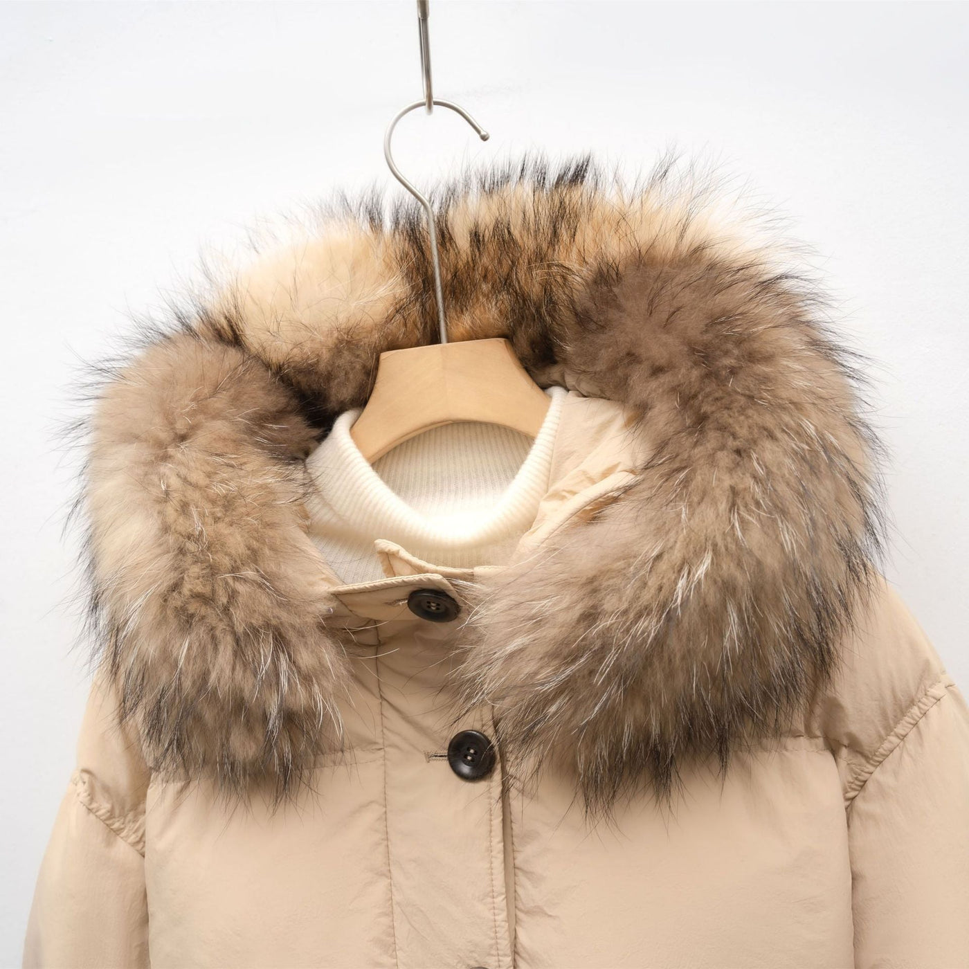 Damen warme Winterjacke mit abnehmbarem Fellkragen Heidi-Mode