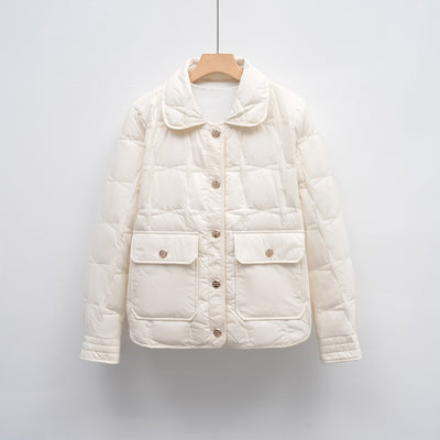 Damen modische gesteppte Jacke mit Taschen und Knopfverschluss Heidi-Mode