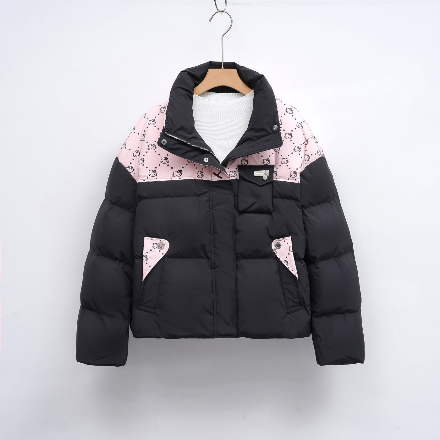 Damen Steppjacke mit hochschließendem Kragen und modischem Muster Heidi-Mode