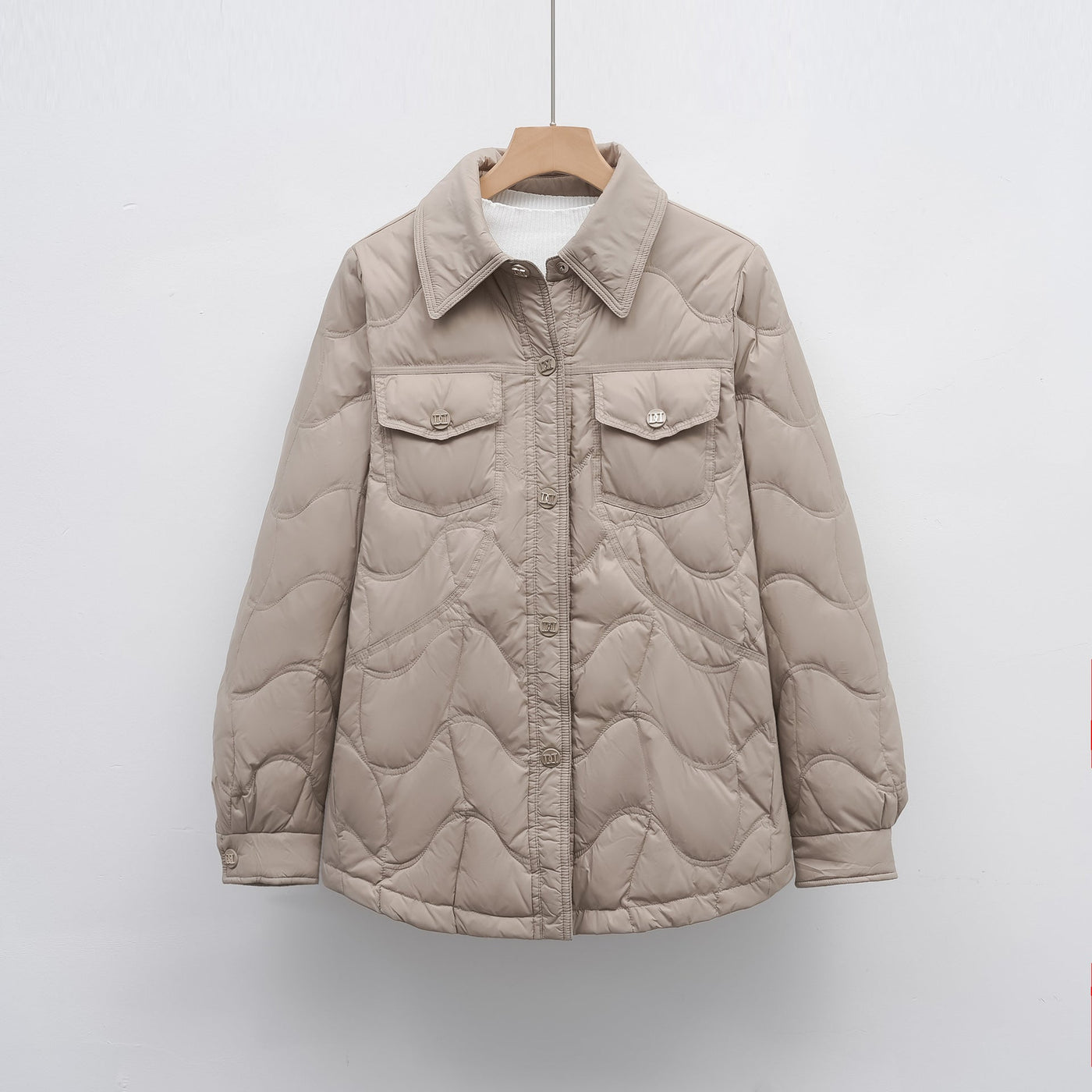 Damen gesteppte Outdoor-Jacke mit Taschen und bequemer Passform Heidi-Mode