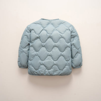 Damen gesteppte Daunenjacke mit modernen Wellenmustern und praktischen Taschen Heidi-Mode