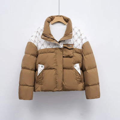 Damen Steppjacke mit hochschließendem Kragen und modischem Muster Heidi-Mode