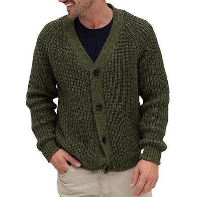 Herren Strickjacke mit grober Maschenstruktur und eleganten Knopfdetails Heidi-Mode