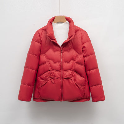 Damen Steppjacke mit dekorativen Knopfdetails und hohem Kragen Heidi-Mode