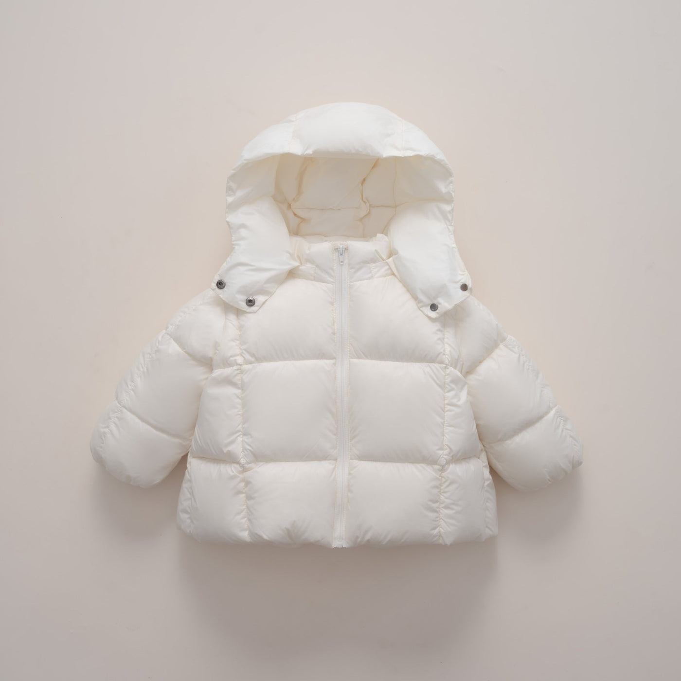 Damen moderne Daunenjacke mit abnehmbarer Kapuze und elastischen Bündchen Heidi-Mode