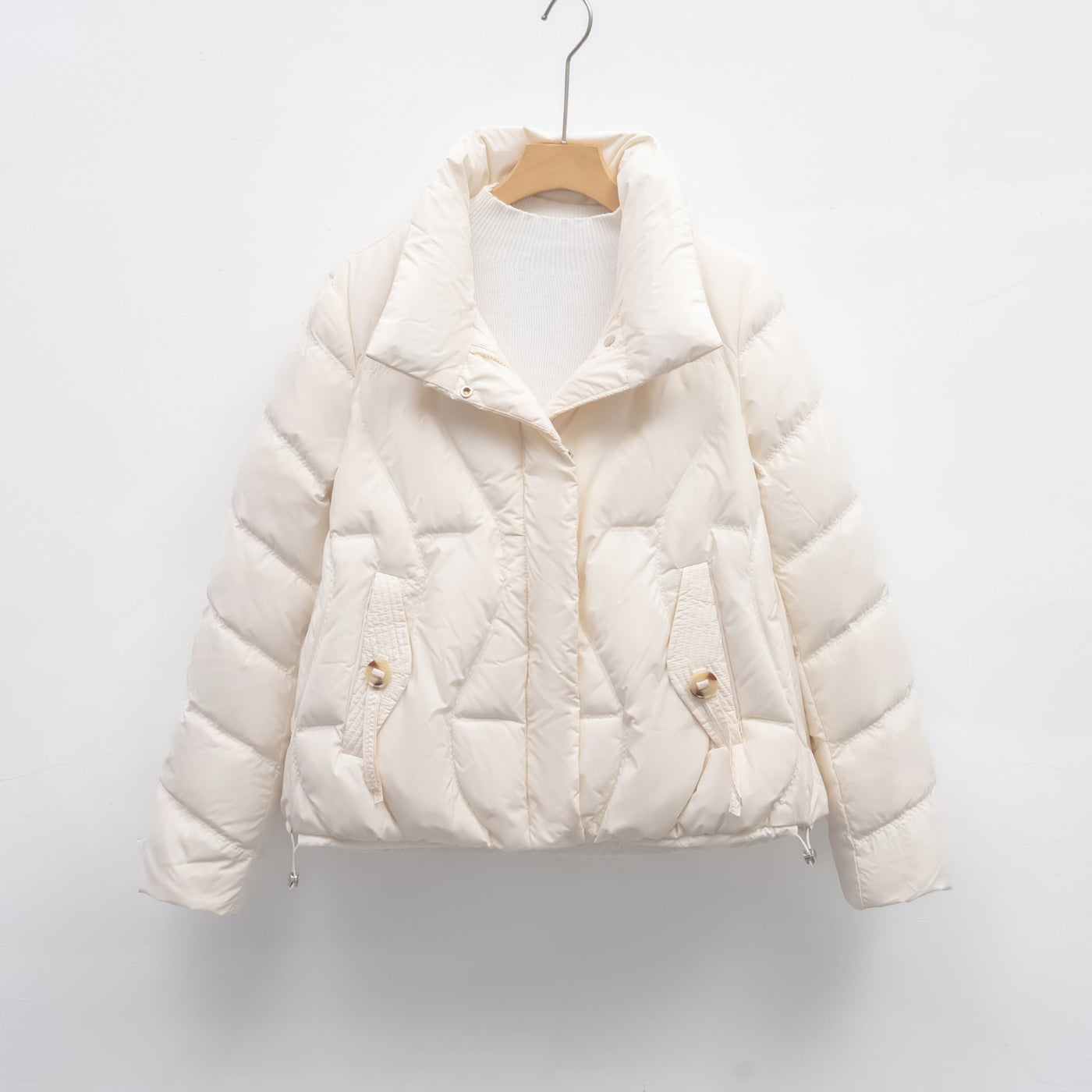 Damen gesteppte Winterjacke mit hochschließendem Kragen Heidi-Mode