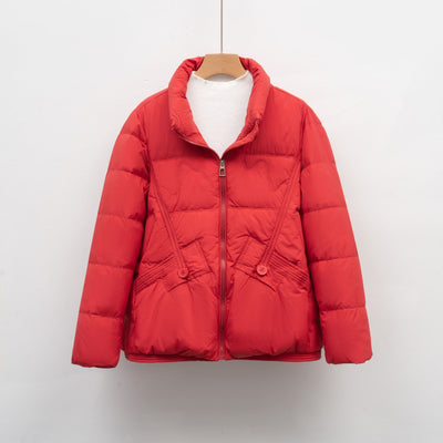 Damen gesteppte Winterjacke mit praktischen Taschen und hohem Kragen Heidi-Mode