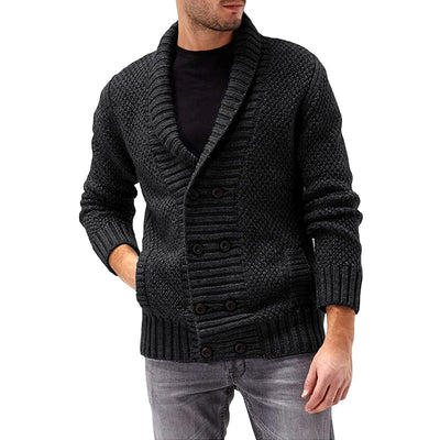 Herren Strickjacke mit doppelter Knopfleiste und strukturiertem Design Heidi-Mode
