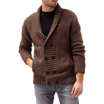 Herren Strickjacke mit doppelter Knopfleiste und strukturiertem Design Heidi-Mode