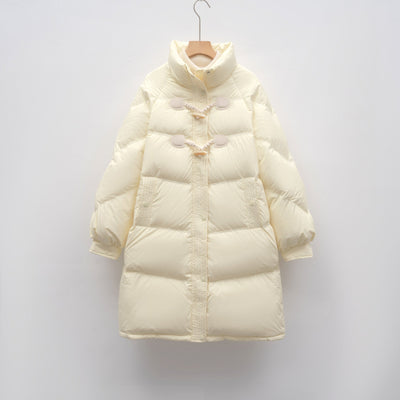 Damen modischer Langmantel mit eingearbeiteten Knöpfen und voluminösem Schnitt Heidi-Mode