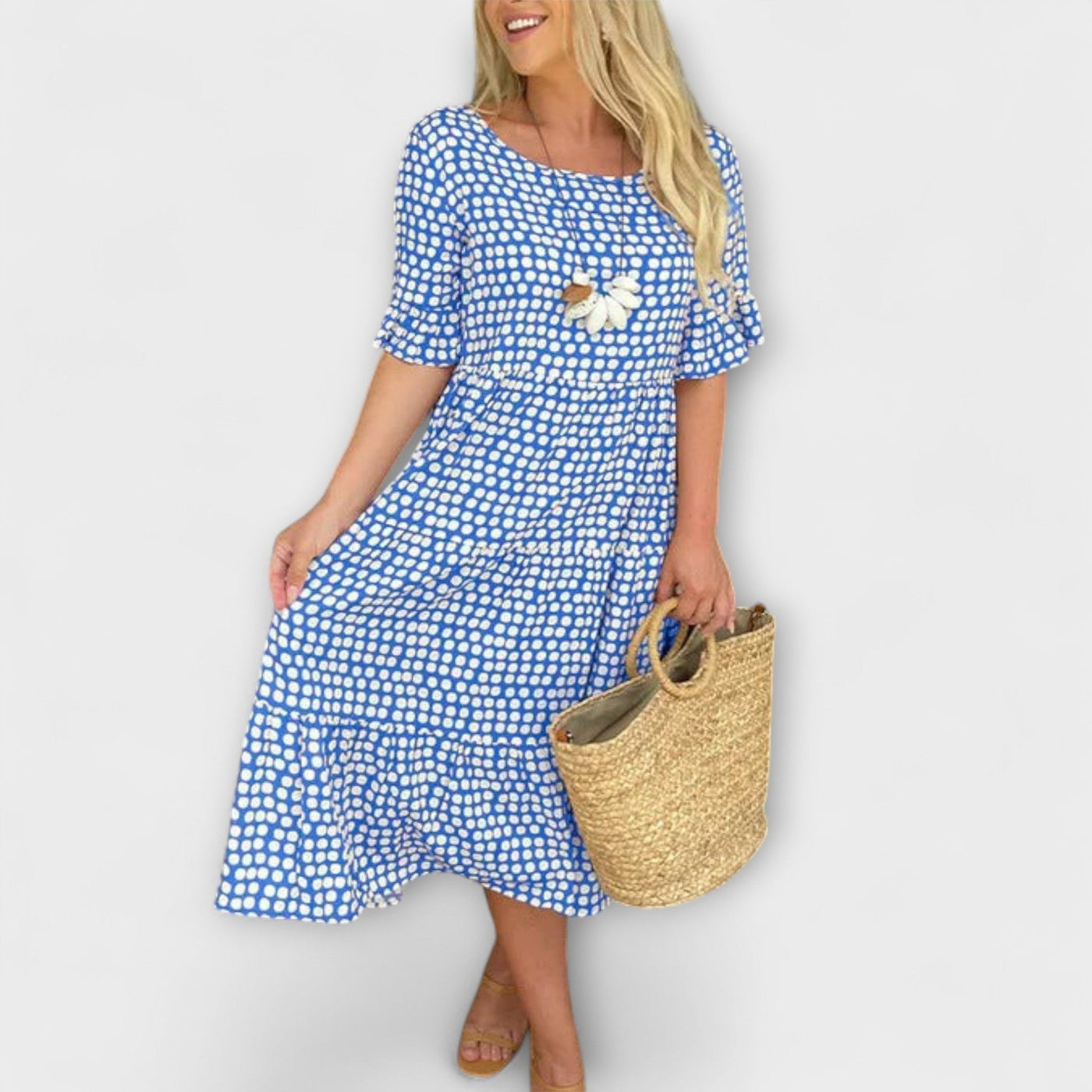 Blythea – Lässiges, gestuftes Midi-Kleid