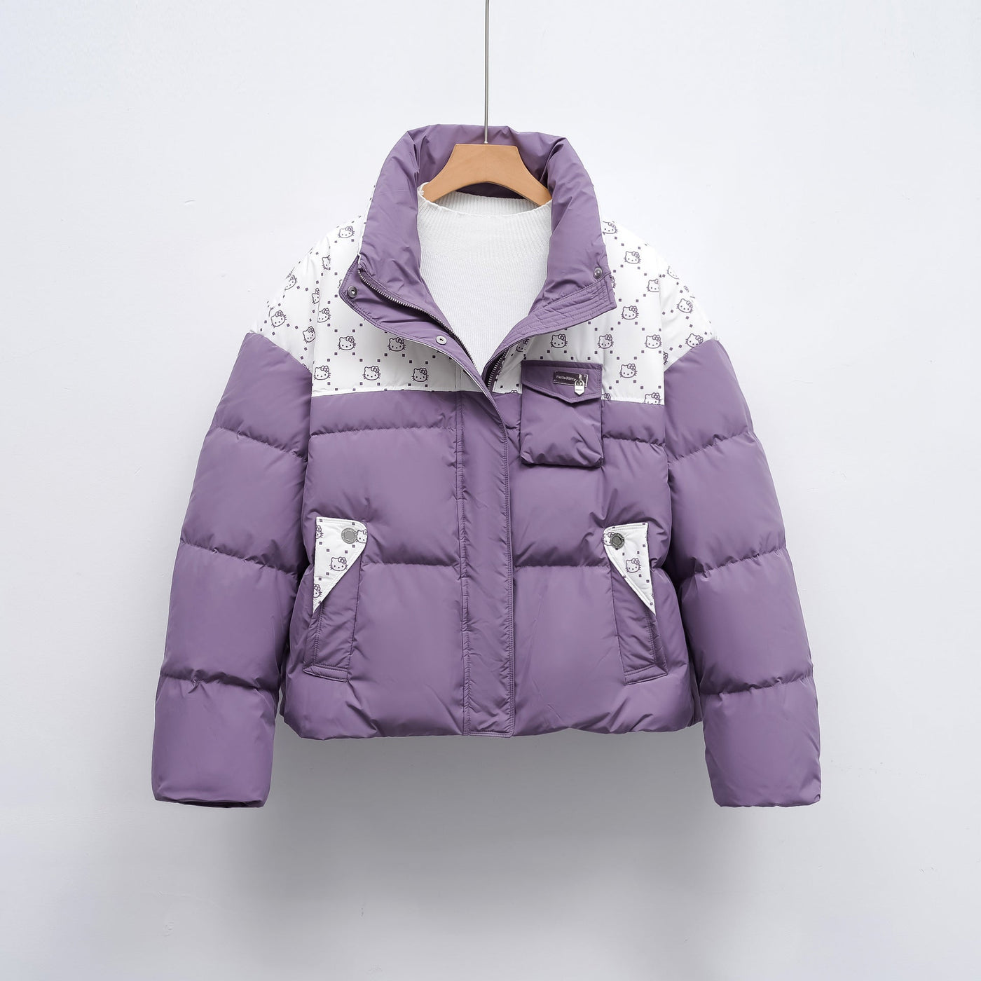 Damen Steppjacke mit hochschließendem Kragen und modischem Muster Heidi-Mode