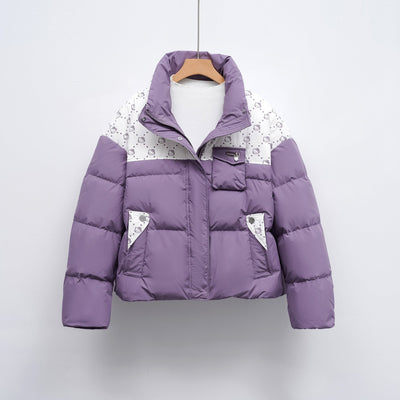 Damen Steppjacke mit hochschließendem Kragen und modischem Muster Heidi-Mode