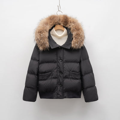 Damen warme Winterjacke mit abnehmbarem Fellkragen Heidi-Mode