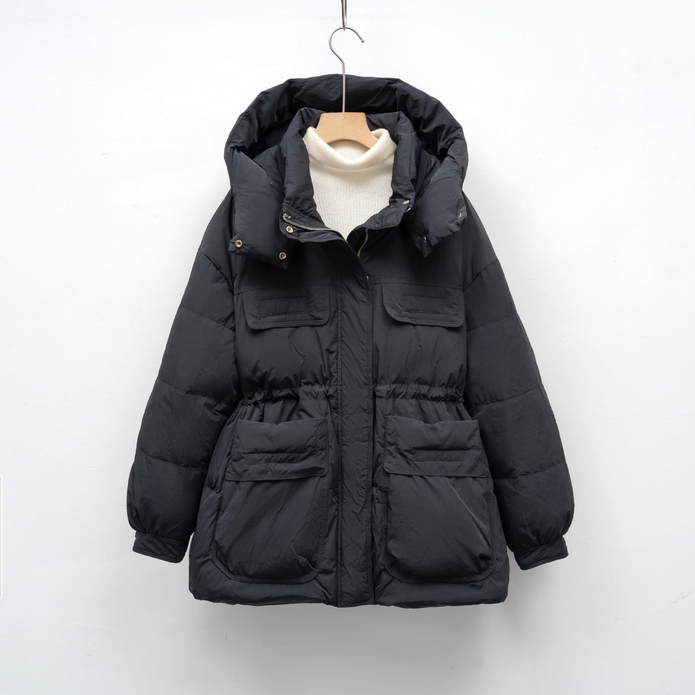 Damen gesteppte Winterjacke mit voluminösem Schnitt und praktischen Taschen Heidi-Mode