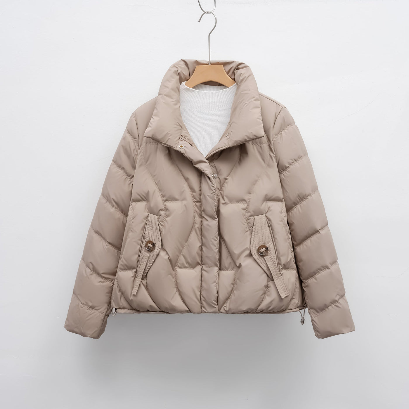 Damen gesteppte Winterjacke mit hochschließendem Kragen Heidi-Mode