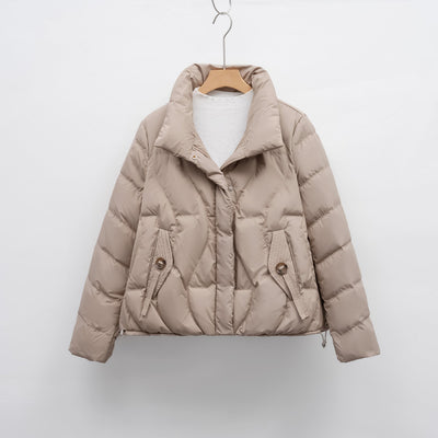 Damen gesteppte Winterjacke mit hochschließendem Kragen Heidi-Mode