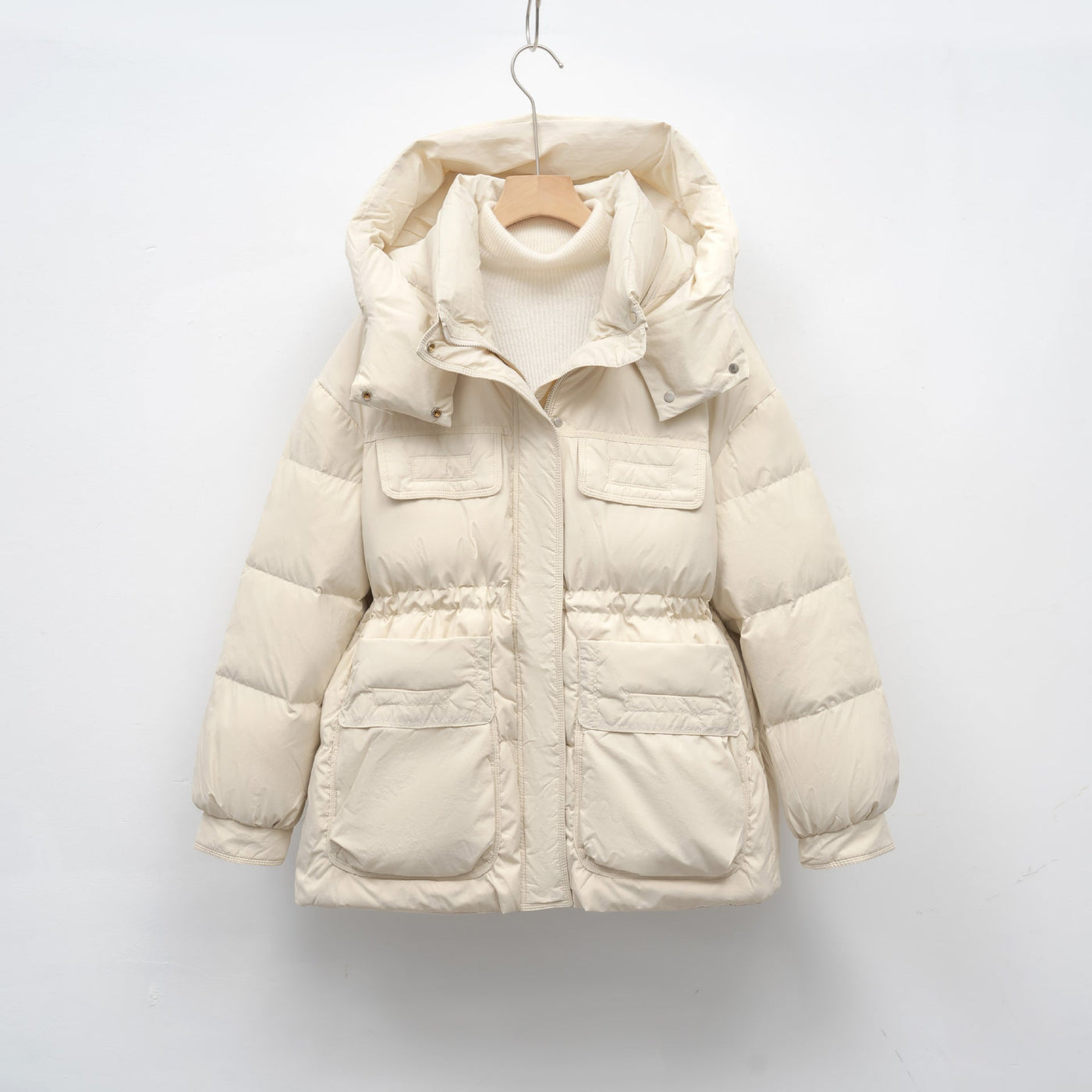 Damen gesteppte Winterjacke mit voluminösem Schnitt und praktischen Taschen Heidi-Mode