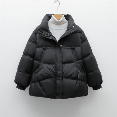 Damen voluminöse Winterjacke mit praktischen Taschen und hochschließendem Kragen Heidi-Mode