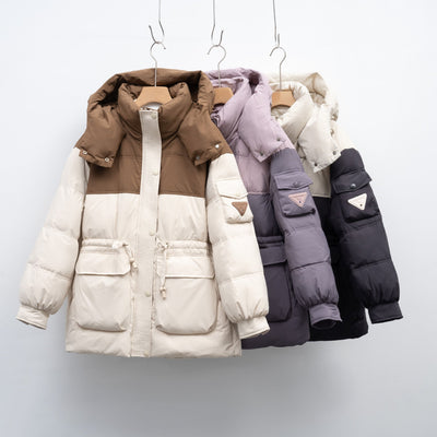 Damen modische Winterjacke mit funktionalen Taschen und großzügiger Kapuze Heidi-Mode