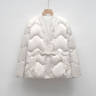 Damen Voluminöse Steppjacke mit Taillenzug und eleganter Struktur Heidi-Mode