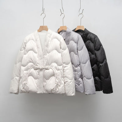 Damen Voluminöse Steppjacke mit Taillenzug und eleganter Struktur Heidi-Mode