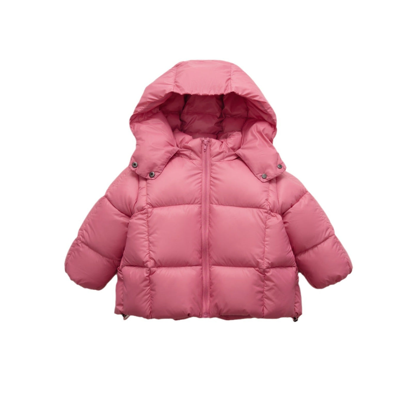 Damen moderne Daunenjacke mit abnehmbarer Kapuze und elastischen Bündchen Heidi-Mode