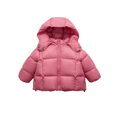 Damen moderne Daunenjacke mit abnehmbarer Kapuze und elastischen Bündchen Heidi-Mode