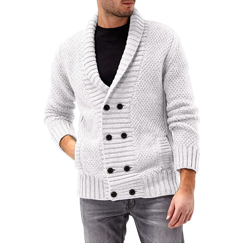 Herren Strickjacke mit doppelter Knopfleiste und strukturiertem Design Heidi-Mode